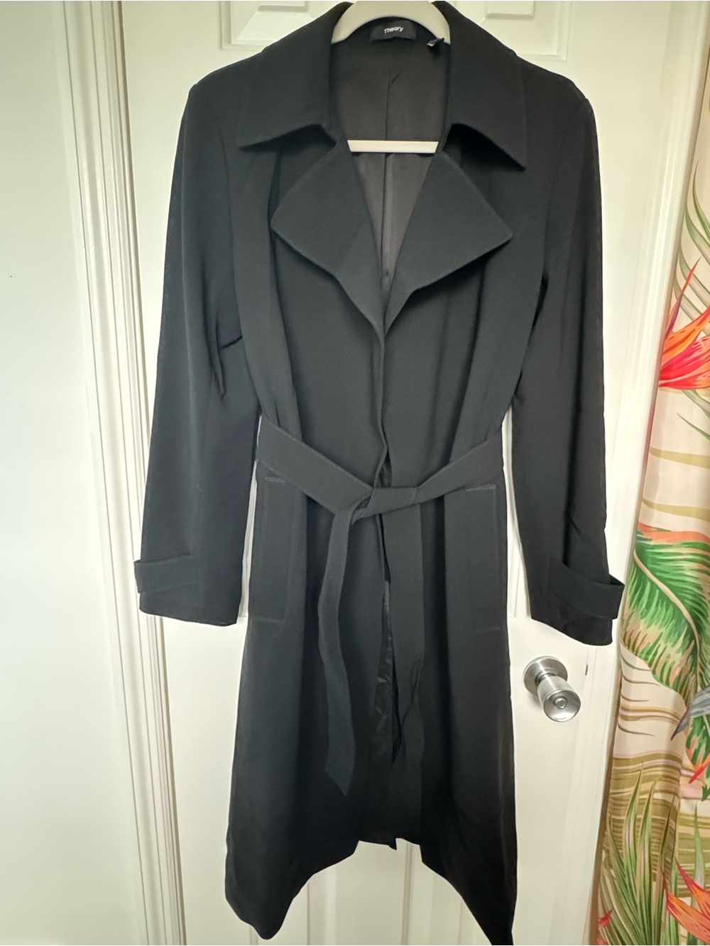 Classic Theory Black Belted Soft Trench Coat